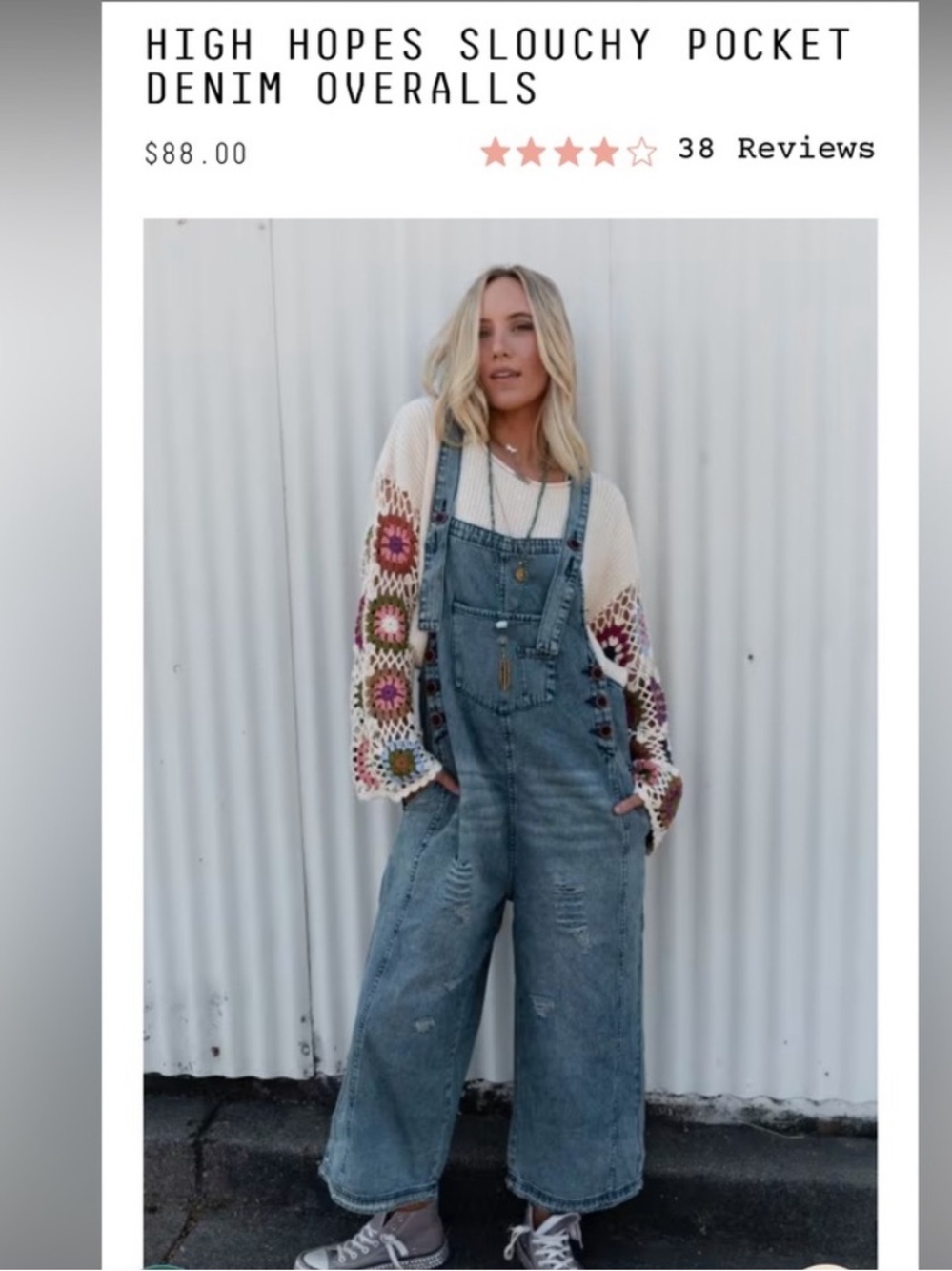 High Hopes Slouchy Pocket Denim Overalls